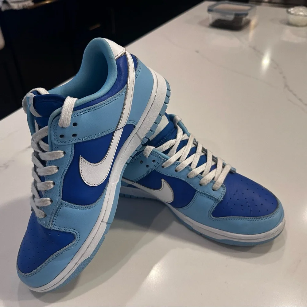 Nike Dunk Low Retro QS Flash White Argon Blue Flash - Picture 2 of 4